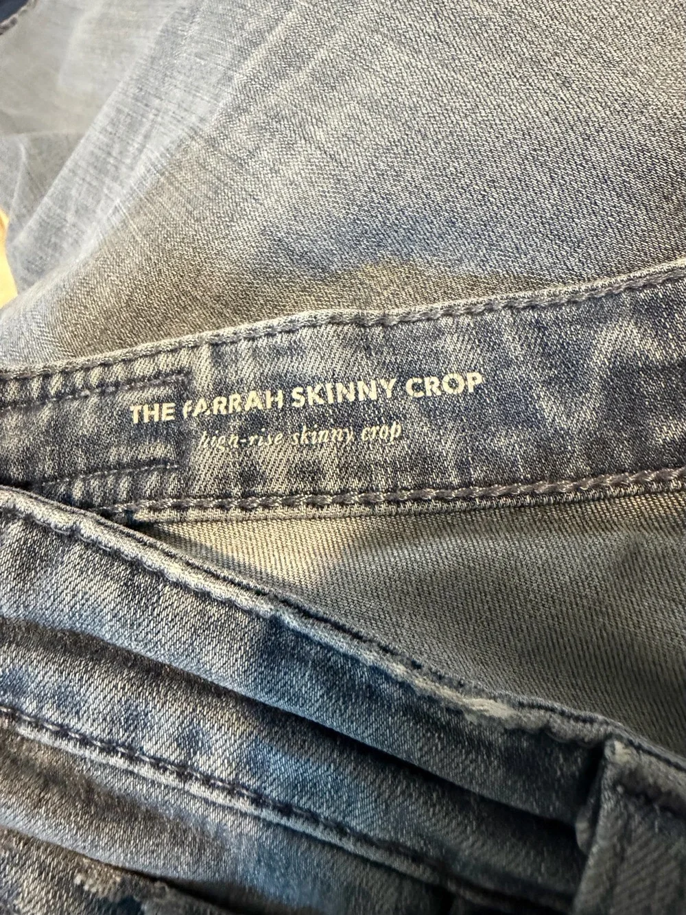 Adriano Goldschmidt AG The Farrah -SZ 29-High Rise Skinny Crop Blue Denim Jeans